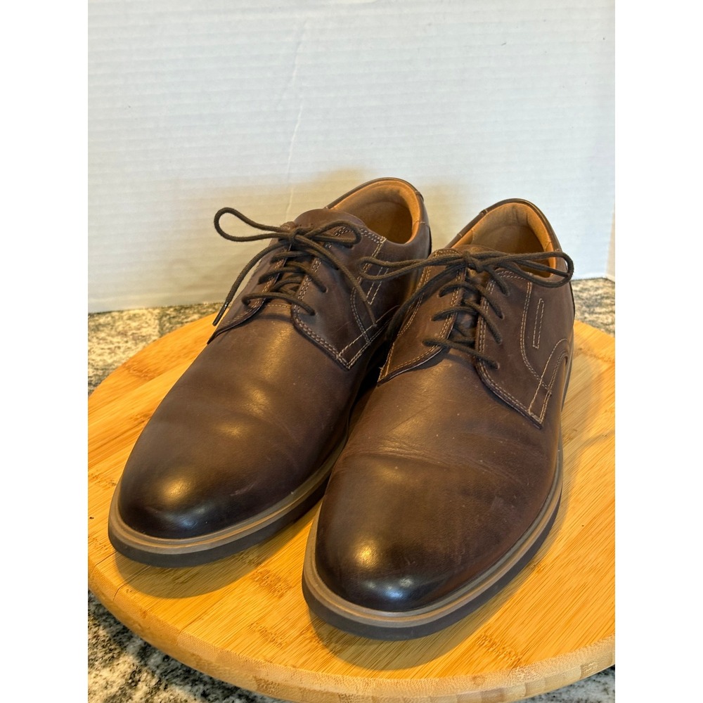 Mens Clarks Brown Leather Dress  Oxford Active‎ Air Vent Comfort Size 12 SKU69